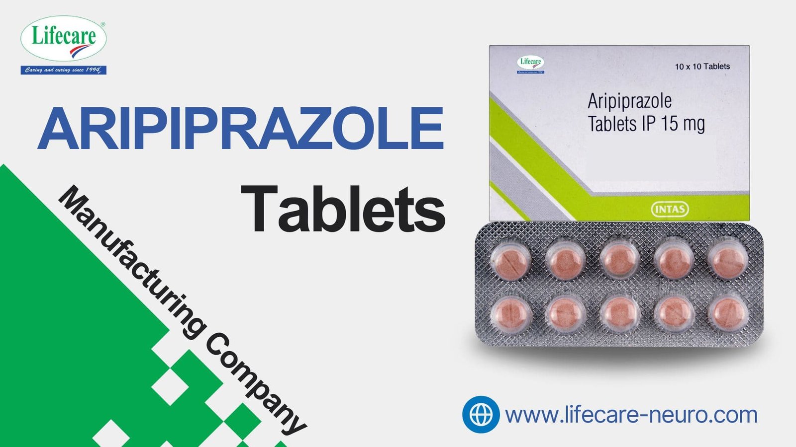 Top Aripiprazole Tablets 5mg, 10mg, and 15mg Manufacturers in India | Lifecare Neuro Products Limited